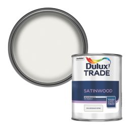 Dulux Trade 1Ltr Pure Brilliant White Satin Solvent-Based Trim Paint