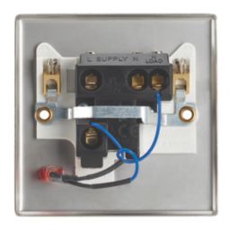 Contactum iConic 13A Unswitched Fused Spur with Neon Brushed Steel with White Inserts