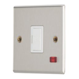 Contactum iConic 13A Unswitched Fused Spur with Neon Brushed Steel with White Inserts