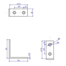 Essentials Angle Bracket Silver 50mm x 50mm x 20mm