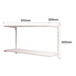 RB UK  2-Tier Metal Home Office Shelving Unit 810mm x 270mm x 500mm