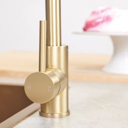 ETAL Forma Single Lever Kitchen Mixer Tap Brushed Brass Finish