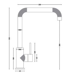 ETAL Forma Single Lever Kitchen Mixer Tap Brushed Brass Finish