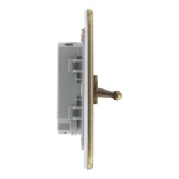 LAP  20A 16AX 2-Gang 2-Way Switch  Antique Brass with Colour-Matched Inserts