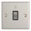 Contactum Iconic 10AX 1-Gang 1-Way Retractive Bell Switch Brushed Steel with Black Inserts