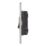 Contactum Iconic 10AX 1-Gang 1-Way Retractive Bell Switch Brushed Steel with Black Inserts