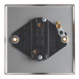 Contactum Iconic 10AX 1-Gang 1-Way Retractive Bell Switch Brushed Steel with Black Inserts