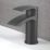 Swirl Wye Matt Black 150mm Cloakroom Lever Mono Basin Mixer Tap  With Clicker Waste