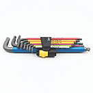 Wera 950 SPKL BlackLaser Imperial Hex Plus & Ball End Multicolour L-Key Set 9 Pieces