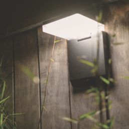 Lutec Moze Outdoor LED Solar Wall Light With PIR Sensor Black  1000lm