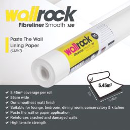 Wallrock White Fibreliner Wallpaper 545mm x 10m