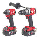 Milwaukee M18 FPP2A2-502X FUEL 18V 2 x 5.0Ah Li-Ion RedLithium Brushless Cordless Twin Pack