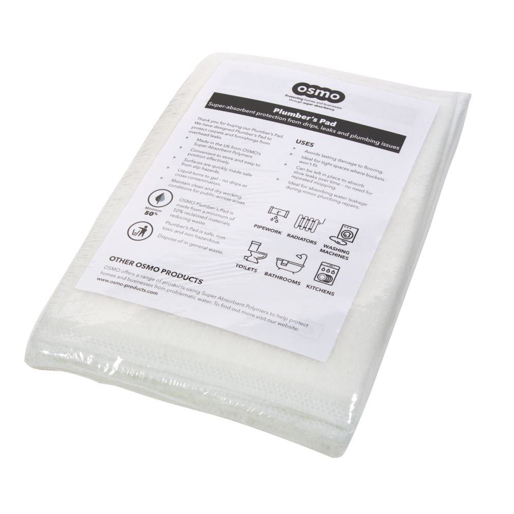 Lubetech Black & White Oil Spillage Absorbing Pads 400mm x 500mm 25 Pack -  Screwfix