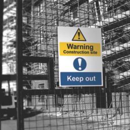 Essentials  "Warning Construction Site Keep Out" Sign 400mm x 300mm