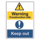 Essentials  "Warning Construction Site Keep Out" Sign 400mm x 300mm