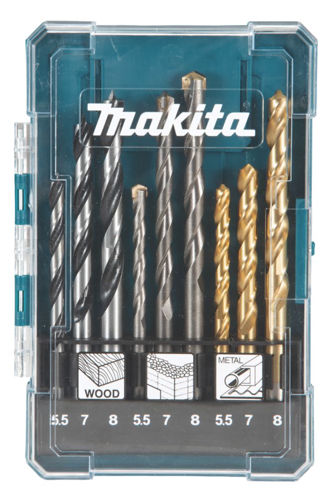 Makita MultiMaterial Drill Bit Set 9 Pieces Screwfix