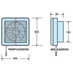 Manrose XF150BP 150mm (6") Axial Kitchen Extractor Fan  White 240V