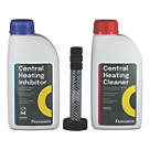 Flomasta  Central Heating Inhibitor, Cleaner & Filling Kit 1Ltr 3 Pcs