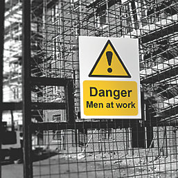 "Danger Men At Work" Sign 400mm x 300mm