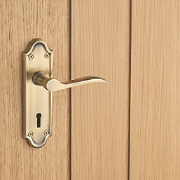 Designer Levers Kennington Fire Rated Lever Lock Door Handle Pair Antique Brass