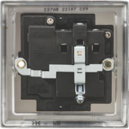 Knightsbridge  13A 1-Gang DP Switched Single Socket Antique Brass  with Black Inserts