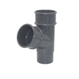 FloPlast MiniFlo Round Downpipe Branch Anthracite Grey 50mm
