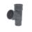 FloPlast MiniFlo Round Downpipe Branch Anthracite Grey 50mm