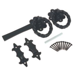 GateMate Ornamental Ring Gate Latch Black 250mm