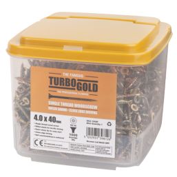 TurboGold  PZ Double-Countersunk  Multipurpose Screws 4mm x 40mm 1000 Pack