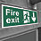 Non Photoluminescent "Fire Exit Man Down Arrow" Sign 150mm x 400mm