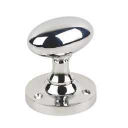 Smith & Locke Oval Mortice Knobs 55mm Pair Polished Chrome