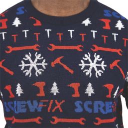 Site Screwfix Christmas Jumper Blue X Large 47.5" Chest