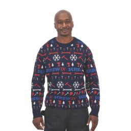 Site Screwfix Christmas Jumper Blue X Large 47.5" Chest
