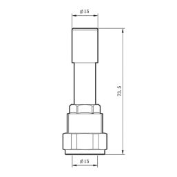 Flomasta 1/2" BSP Male Taper x 15mm Compression 73.5mm Chrome Radiator Telescopic Valve Extender