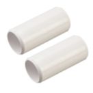 Deta TTE Conduit Couplers 20mm White 2 Pack