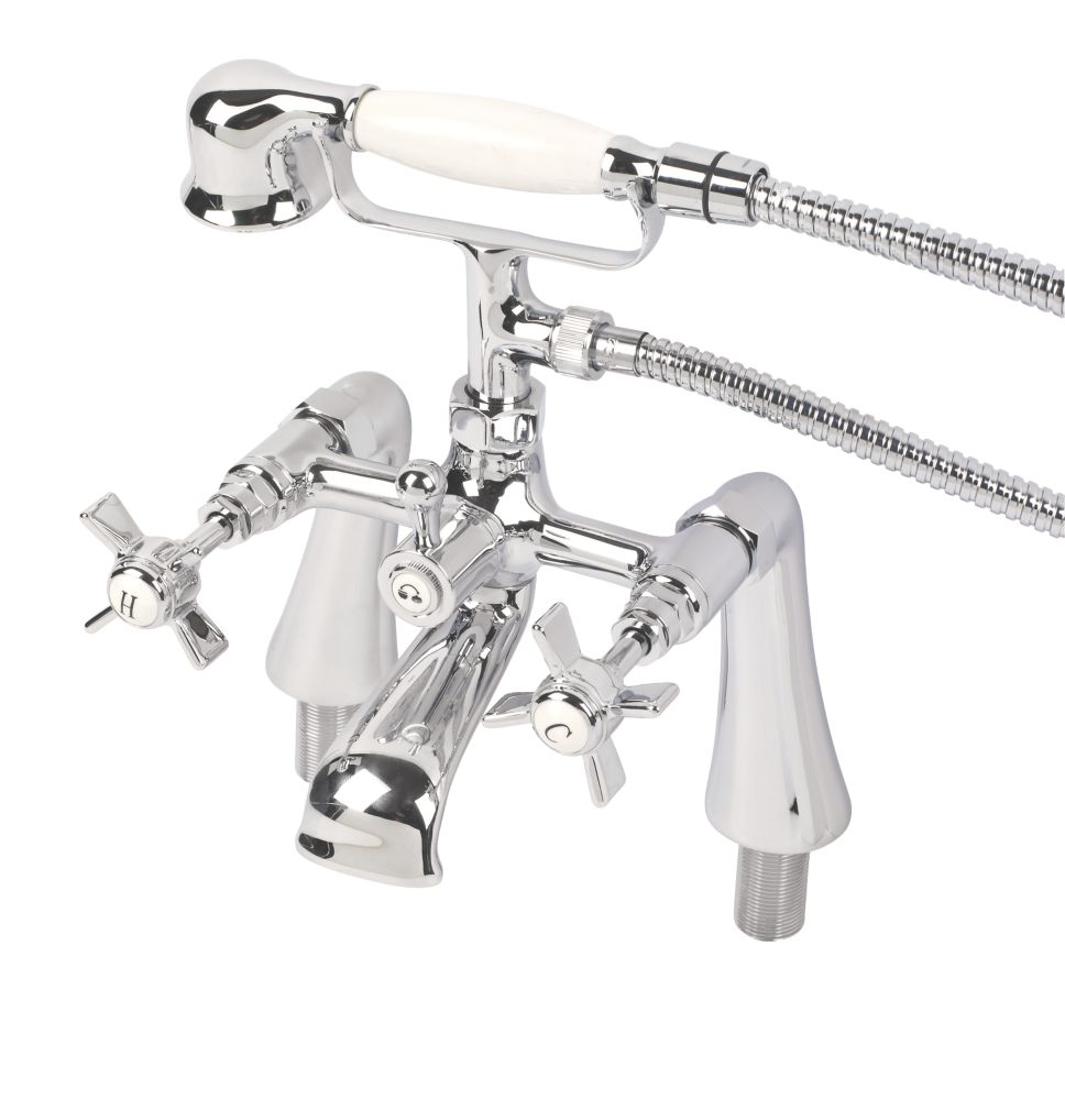 Swirl Edwardian DeckMounted Bath/Shower Mixer Tap Chrome Screwfix
