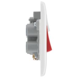 British General 800 Series 45A 2-Gang DP Cooker Switch & 13A DP Switched Socket White with LED