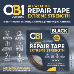 OB1  Repair Tape Extreme Strength Black 20m x 50mm