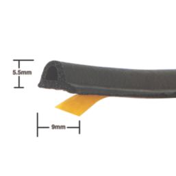 Stormguard EPDM Rubber Weatherstrips Black 10m 2 Pack