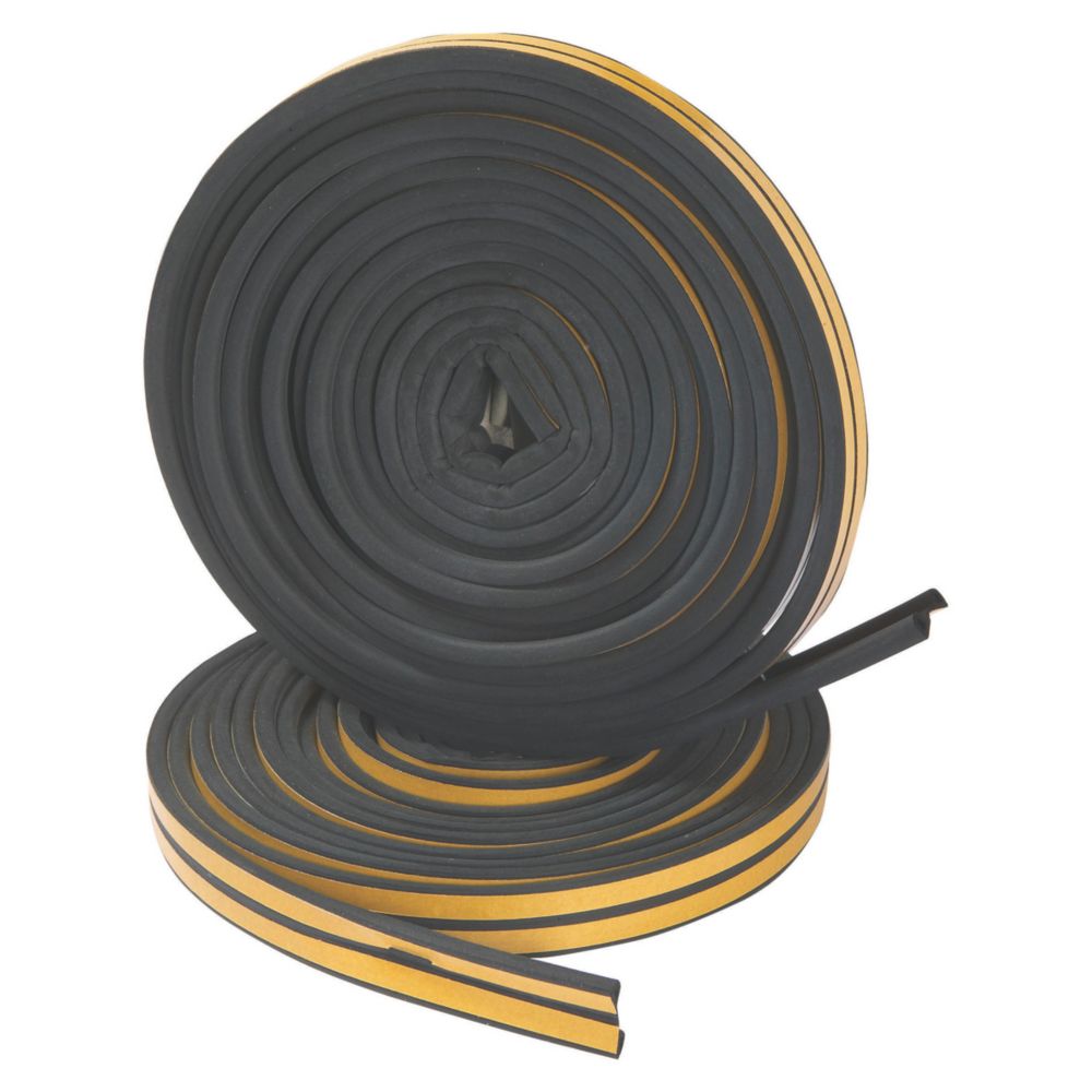Stormguard EPDM Rubber Weatherstrips Black 10m 2 Pack Screwfix