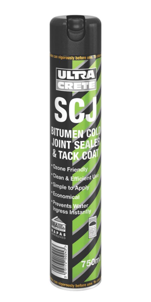 Ultra Crete Bitumen Cold Joint Sealer & Tack Coat Black 750ml Screwfix