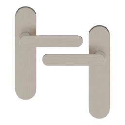 Cooke & Lewis Maugan Lever on Backplate Door Handles Pair Satin Nickel