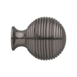 Elite Knobs & Handles Reeded Cabinet Knob Black Nickel 30mm