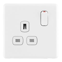 Arlec  13A 1-Gang SP Switched Socket White  with Colour-Matched Inserts