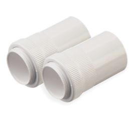 Deta TTE Male Conduit Adaptors 20mm White 2 Pack
