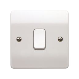 MK Logic Plus 10AX 1-Gang 1-Way Light Switch  White