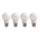 LAP  E27 A60 LED Light Bulb Milky 806lm 4.9W 4 Pack