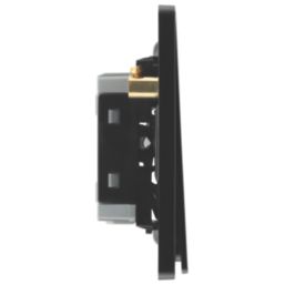British General Evolve 20A 16AX 2-Gang 2-Way Light Switch  Black