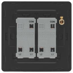 British General Evolve 20A 16AX 2-Gang 2-Way Light Switch  Black