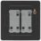 British General Evolve 20A 16AX 2-Gang 2-Way Light Switch  Black